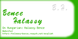 bence halassy business card